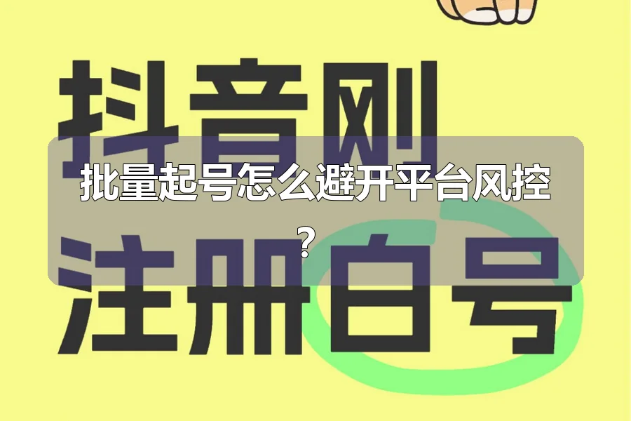 批量起号怎么避开平台风控?